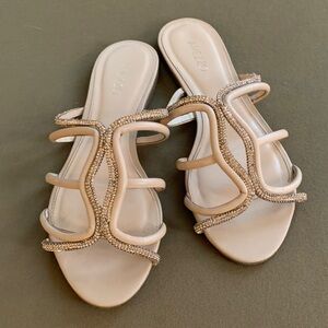 Areezo dressy, champagne colored, blingy sandals
